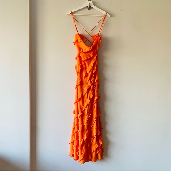 STAUD Elvire Dress in Nectarine Size Medium - Picture 5 of 10